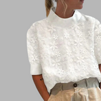 P|H - Embroidered High Collar Blouse Carla