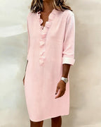 P|H - Ruffle V-Neck Shift Dress for Women Barbara