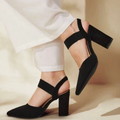 P|H - Pointed Elastic-Strap Block Heels for Women Ruth