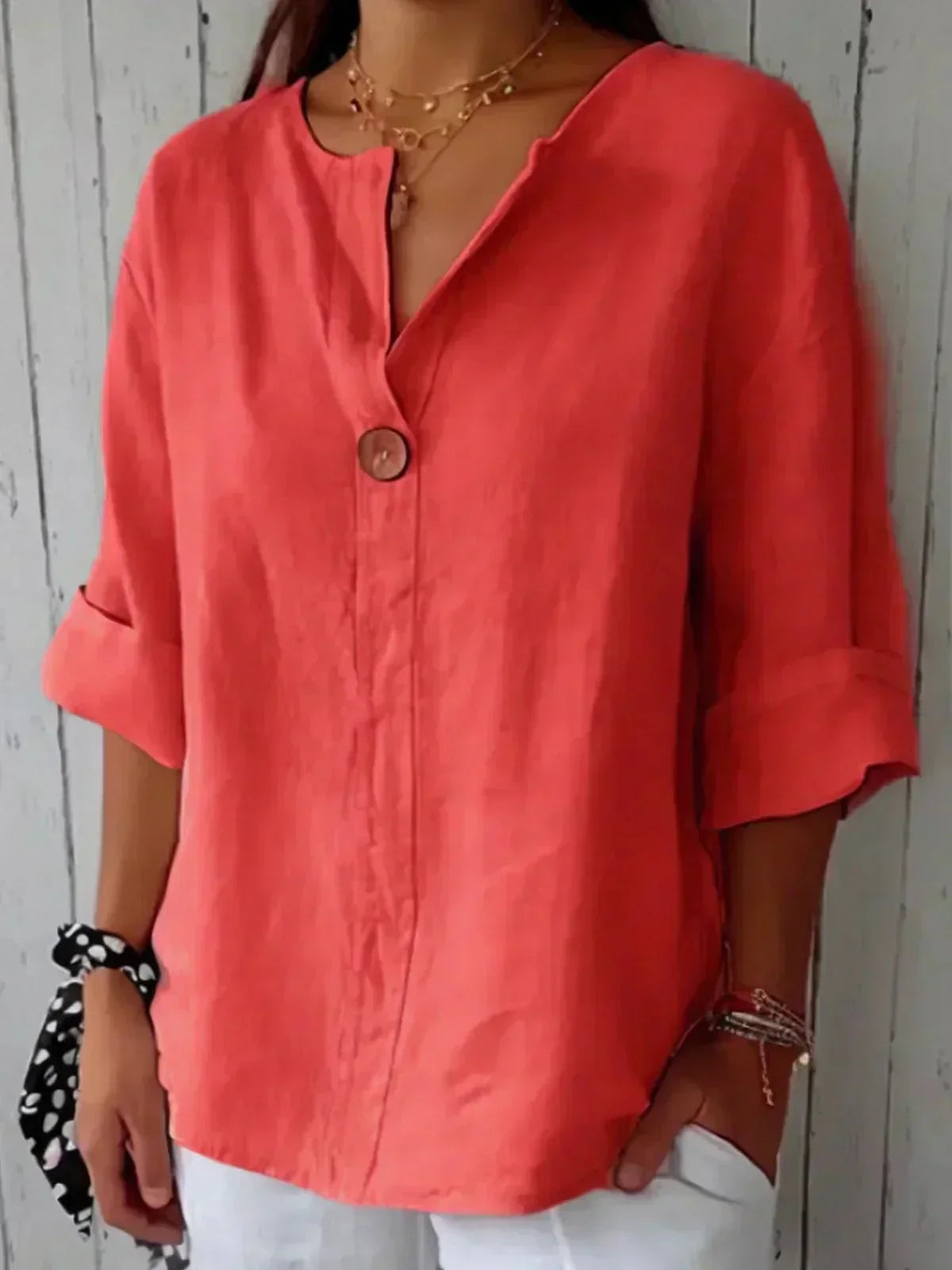 P|H - Relaxed V-Neck Blouse Helen
