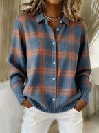P|H - Plaid Button-Up Knit Cardigan Susan