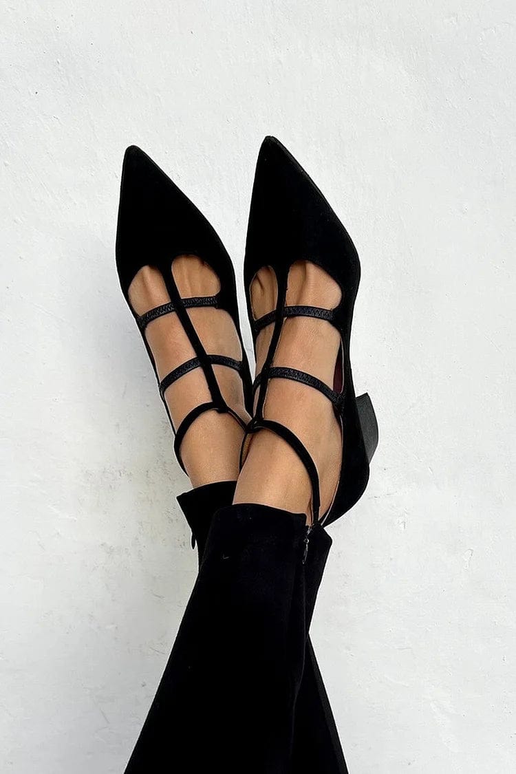 P|H - Pointed Strappy Low Heels Gloria