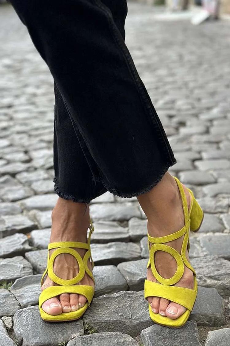 P|H - Sculpted Ring Block Heel Sandals Linda