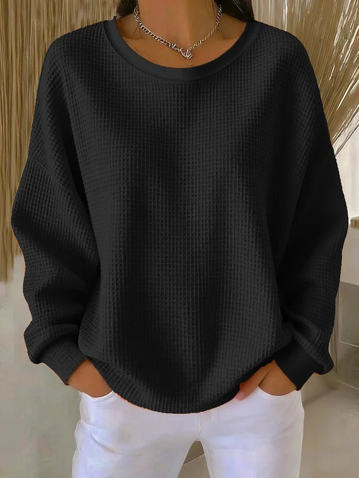 P|H - Waffle Knit Round Neck Pullover Evelyn