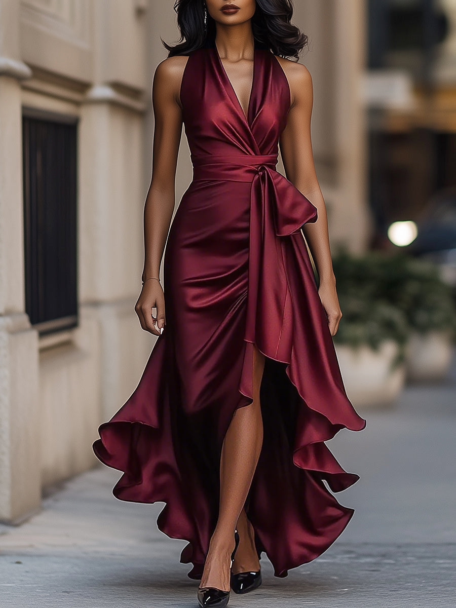 P|H - Satin Draped Dress Sabrina