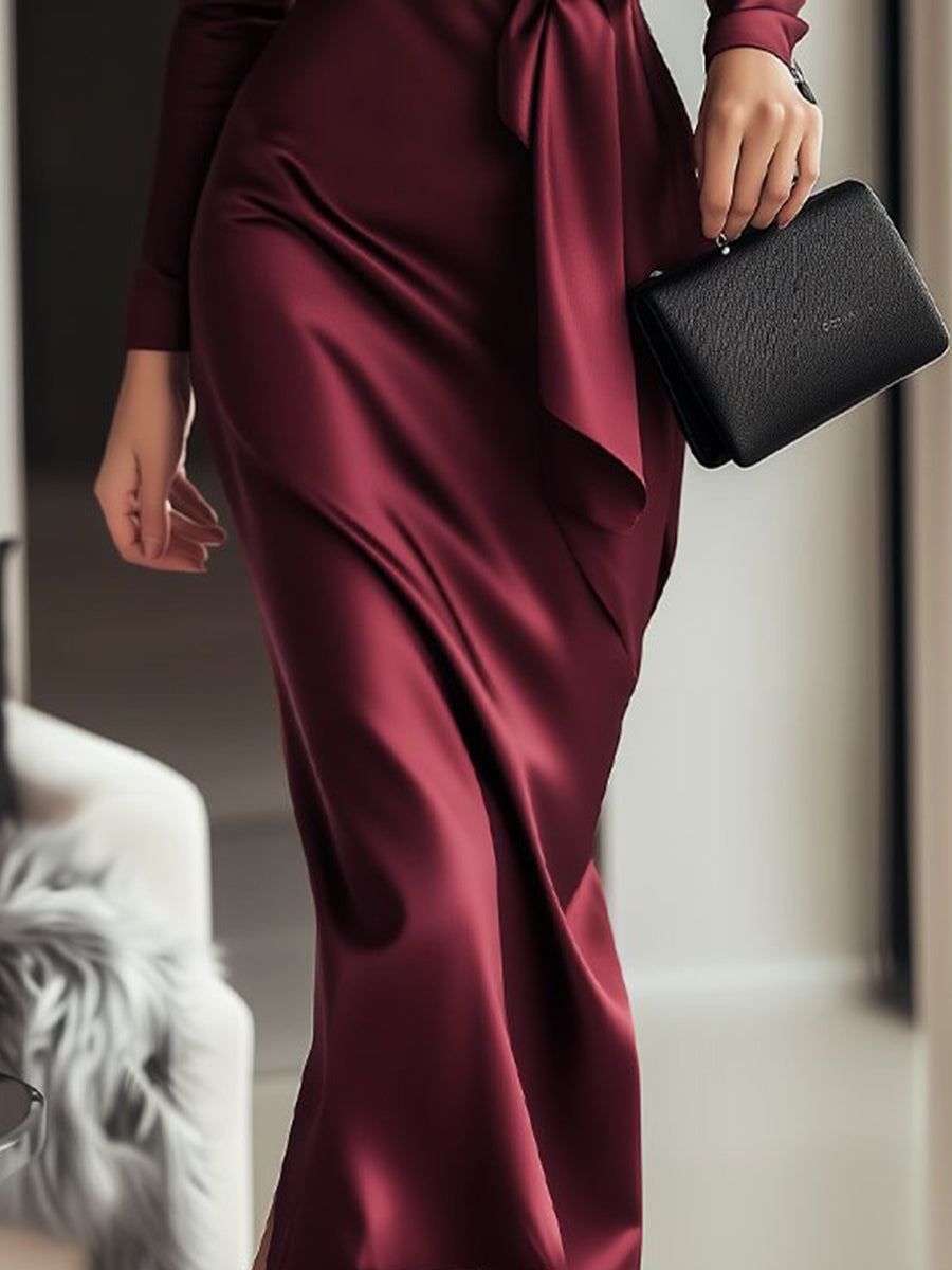P|H - Satin Wrap Dress Antoinette