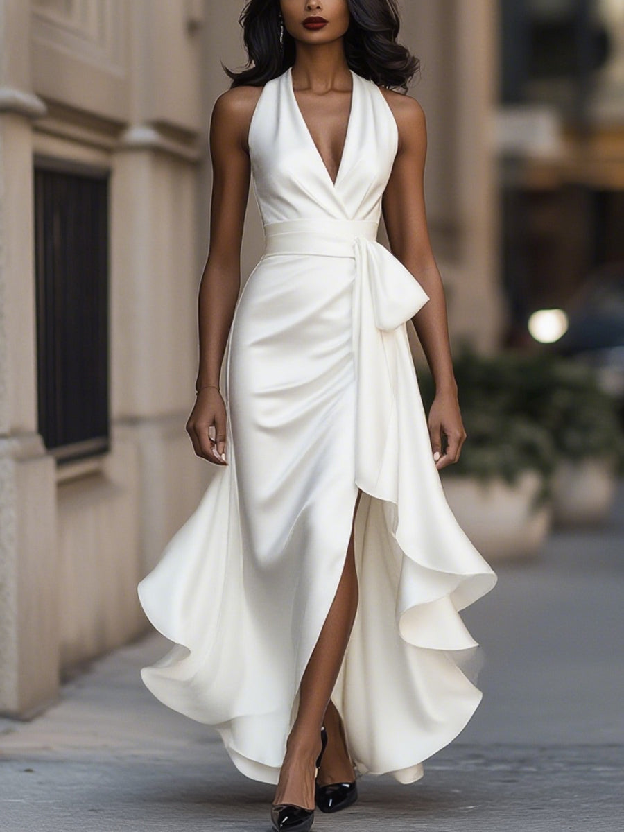 P|H - Satin Draped Dress Sabrina