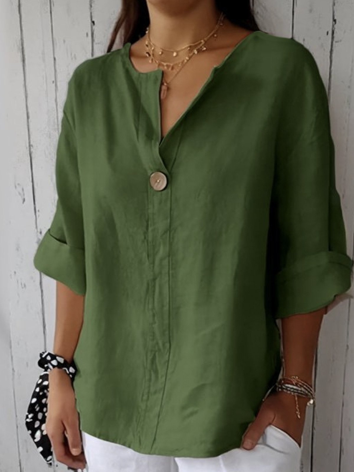 P|H - Relaxed V-Neck Blouse Helen