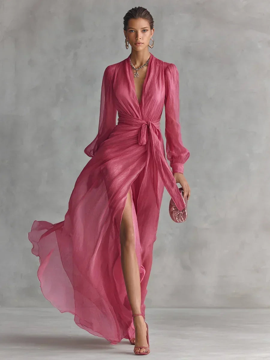 P|H - Wrap Front Chiffon Maxi Dress Patricia