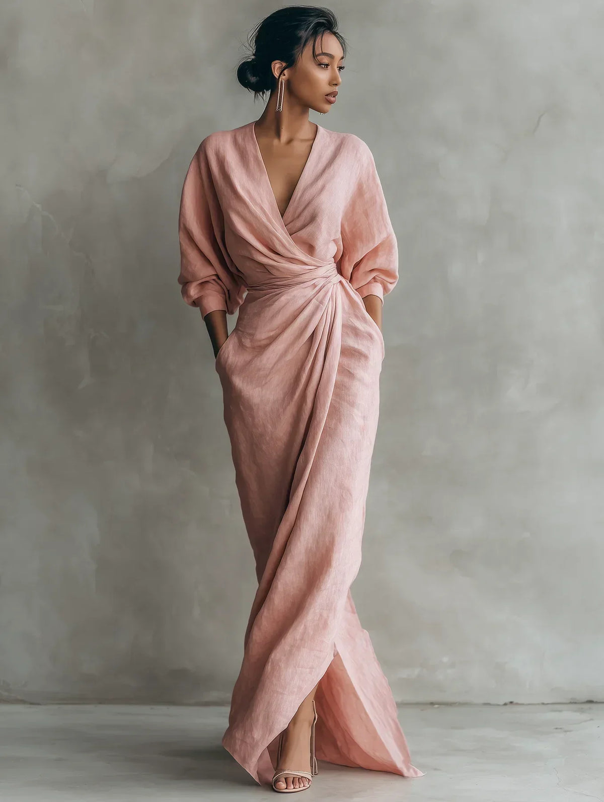 P|H - Draped Wrap Maxi Dress Linda