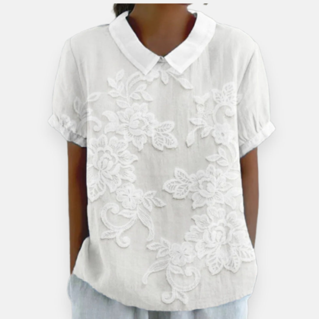 P|H - Floral Lace Collared Blouse Carol
