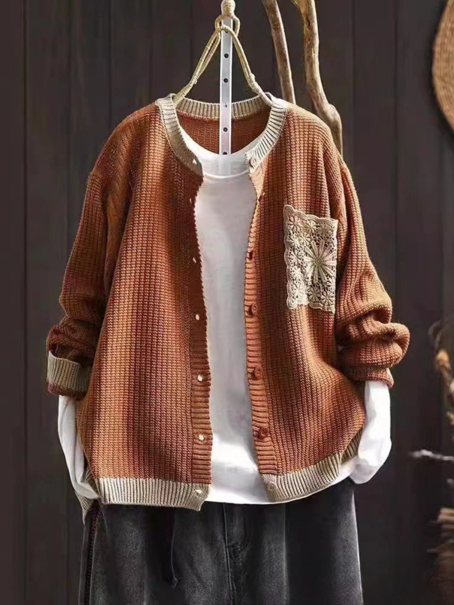 P|H - Lace Pocket Waffle Cardigan Evelyn