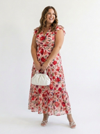 P|H - Flared Floral Midi Dress Lila