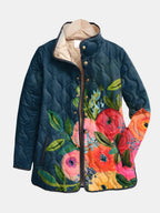 P|H - Painted Floral Quilted Jacket Rose