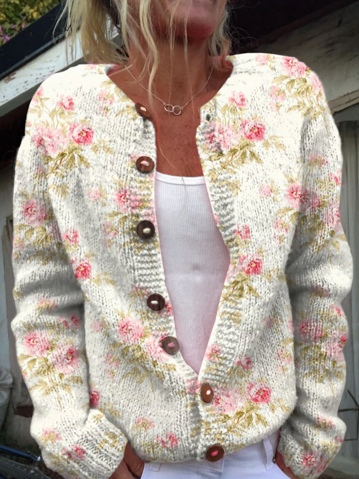P|H - Pink Rose Knit Cardigan Margaret