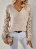 P|H - Pointelle Sleeve V-Neck Sweater Nancy
