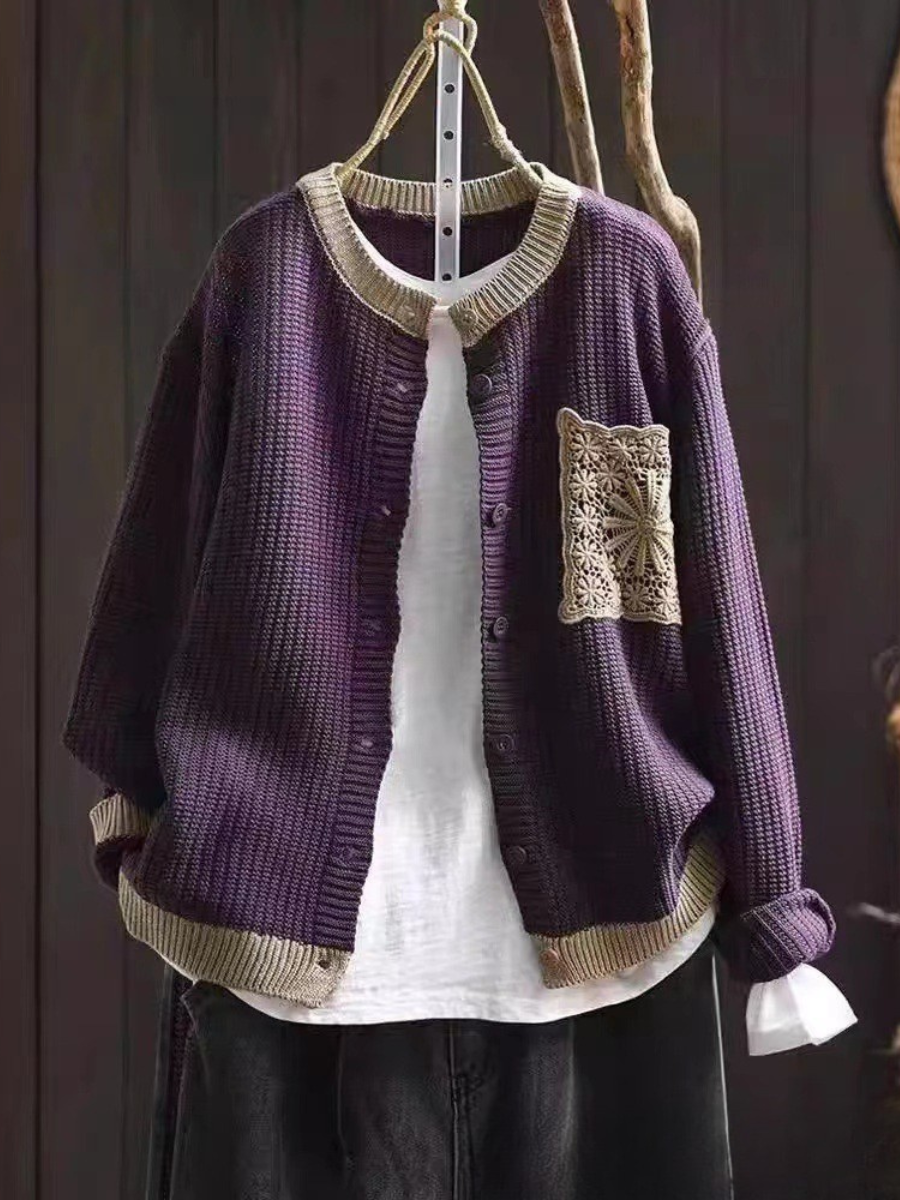 P|H - Lace Pocket Waffle Cardigan Evelyn