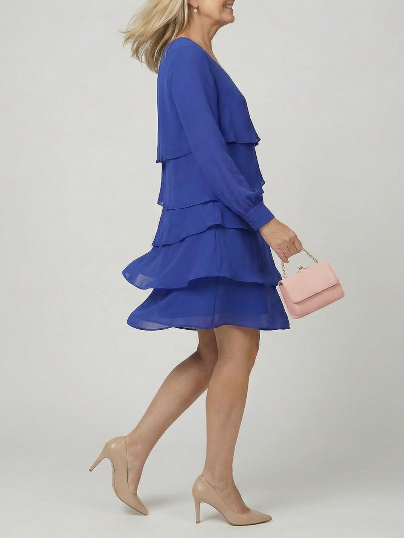 P|H - Layered Knee-Length Dress Lila