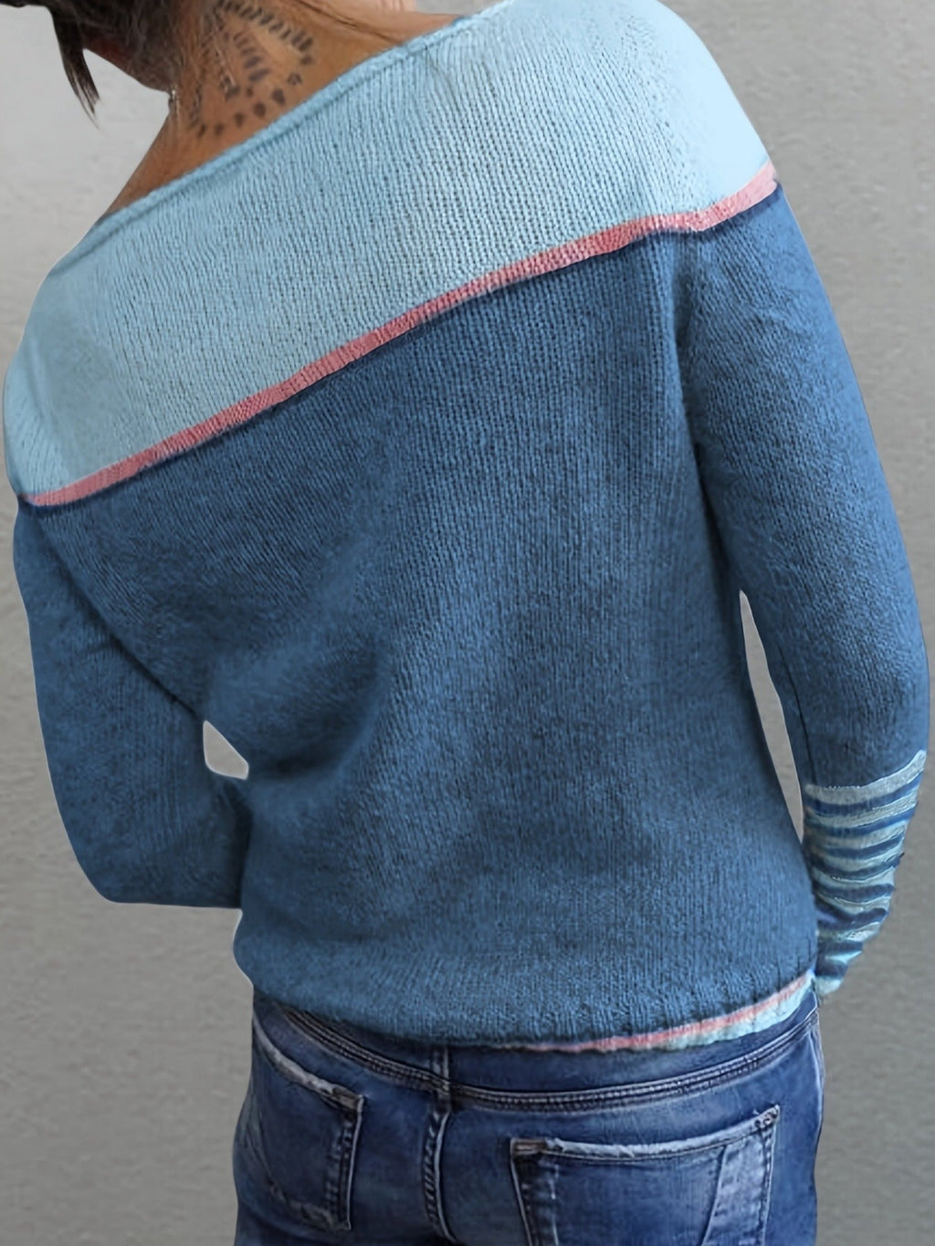 P|H - Colorblock Boat Neck Sweater Pamela