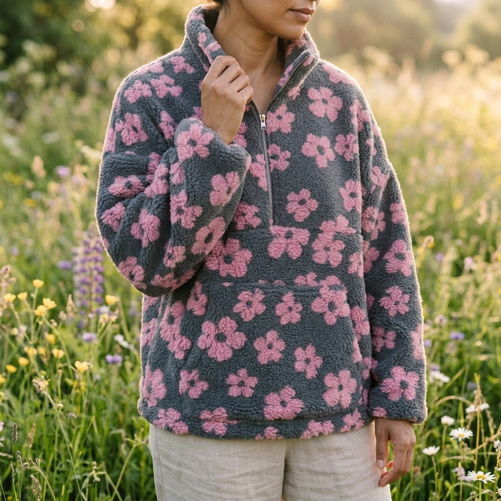 P|H - Floral Sherpa Half-Zip Pullover Janet