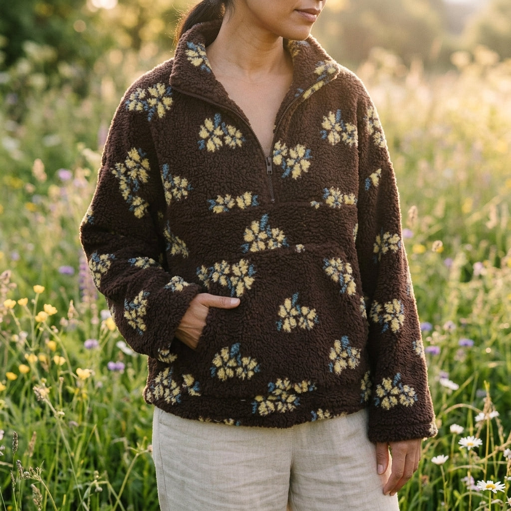 P|H - Floral Sherpa Half-Zip Pullover Janet