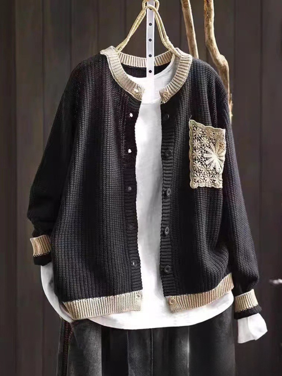 P|H - Lace Pocket Waffle Cardigan Evelyn