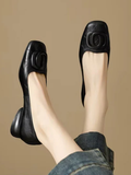 P|H - Square-Toe Leather Comfort Flats Brenda