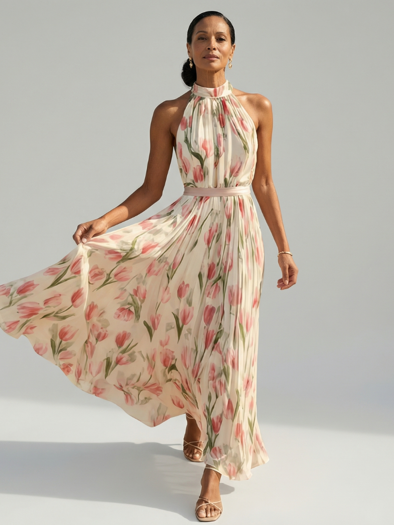 P|H - Floral Halter Midi Dress Emma