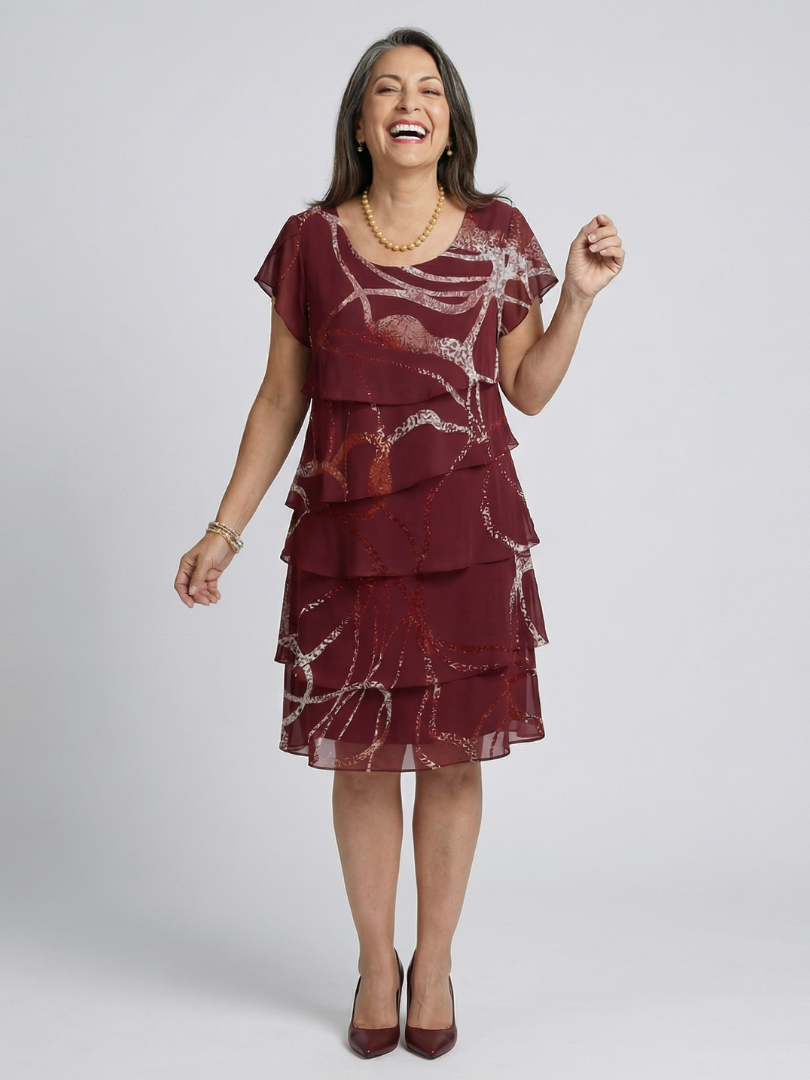 P|H - Abstract Composed Knee-Length Dress Alani