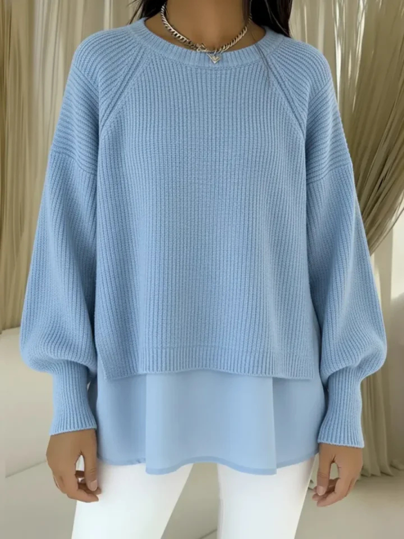 P|H - Layered Look Ribbed Knit Sweater Brenda