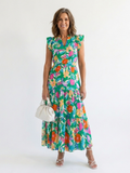 P|H - Flared Floral Midi Dress Lila