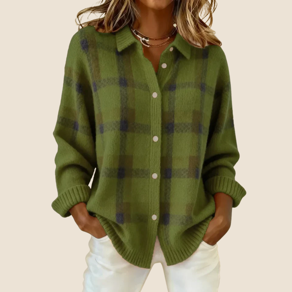 P|H - Plaid Knit Shirt Jacket Helen