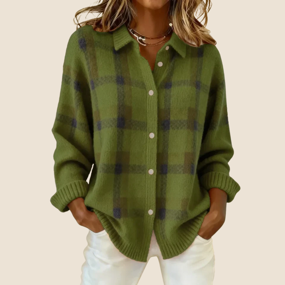 P|H - Plaid Knit Shirt Jacket Helen