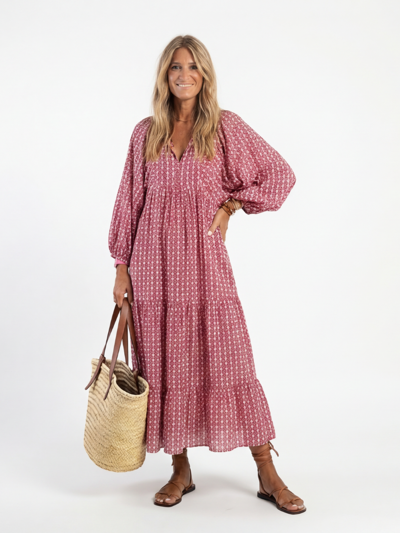 P|H - Geometric Print Midi Dress Arlette
