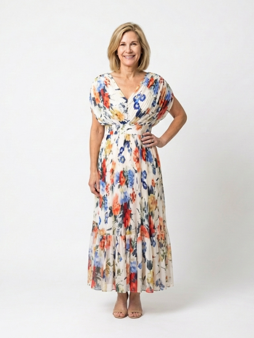P|H - Pleated Floral Midi Dress Savannah