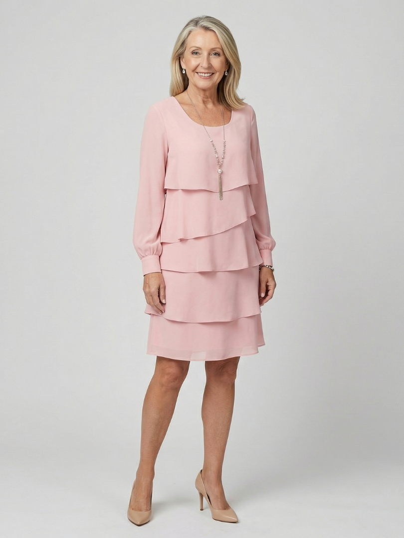P|H - Layered Knee-Length Dress Lila