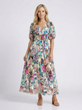 P|H - Waist Detail Floral Midi Dress Eulalie