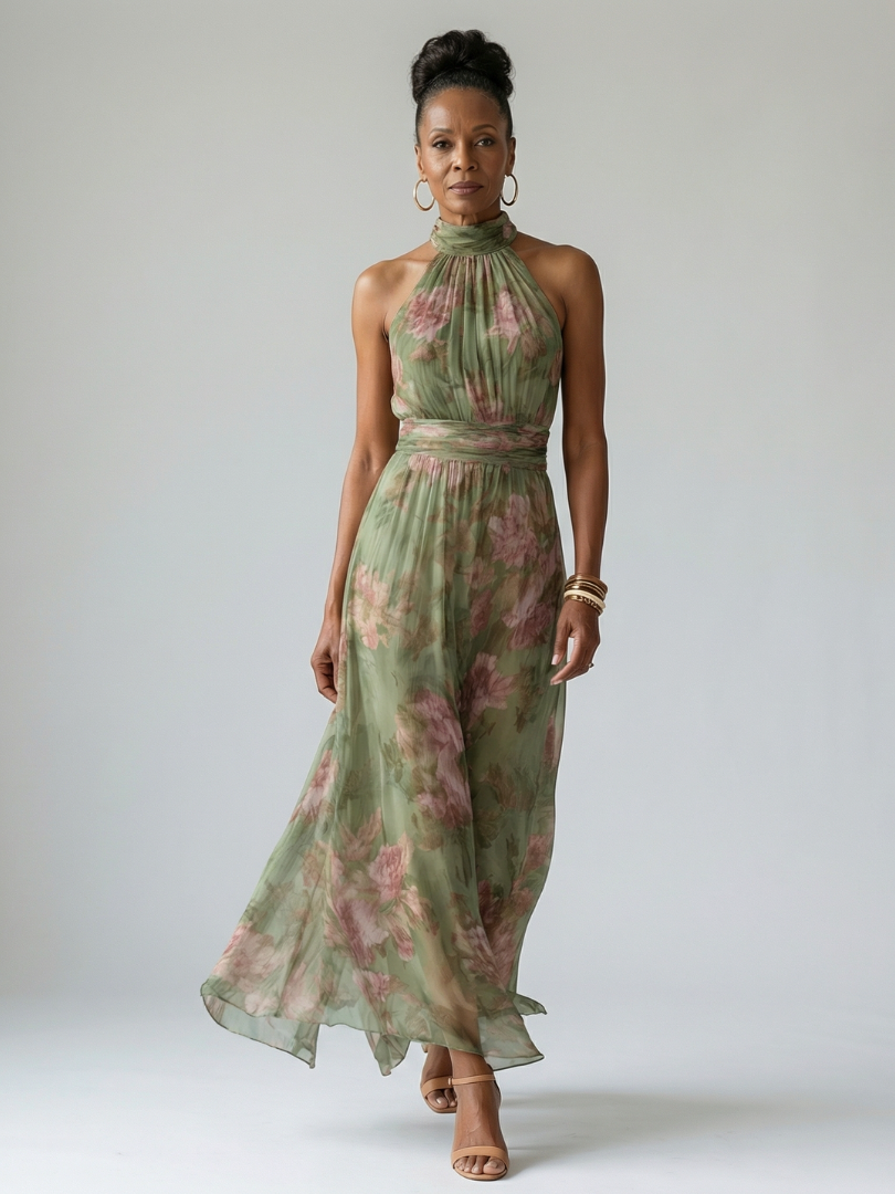 P|H - Gathered Halter Midi Dress Olivia