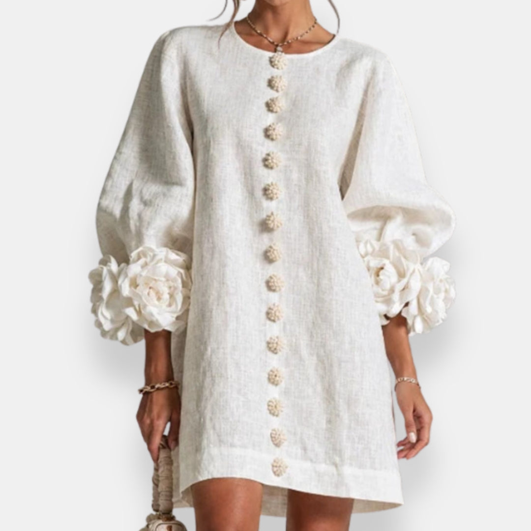 P|H - Flower Cuff Button Shirt Dress Catherine