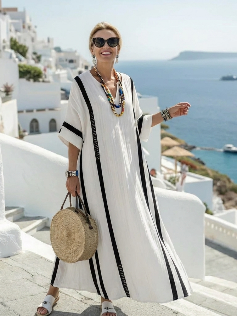 P|H - Short Sleeve White Maxi Dress Elvienne
