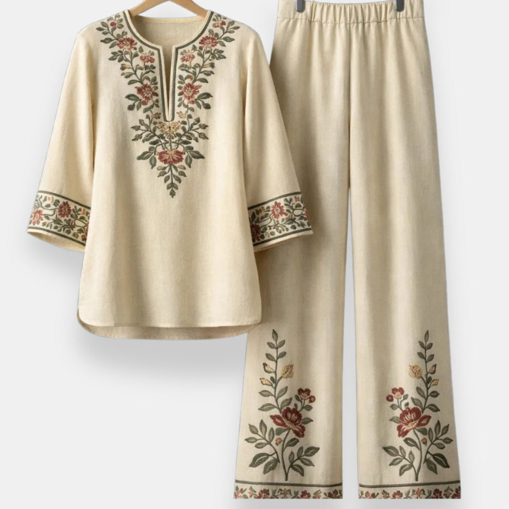 P|H - Embroidered Tunic And Pants Set Susan