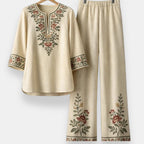 P|H - Embroidered Tunic And Pants Set Susan