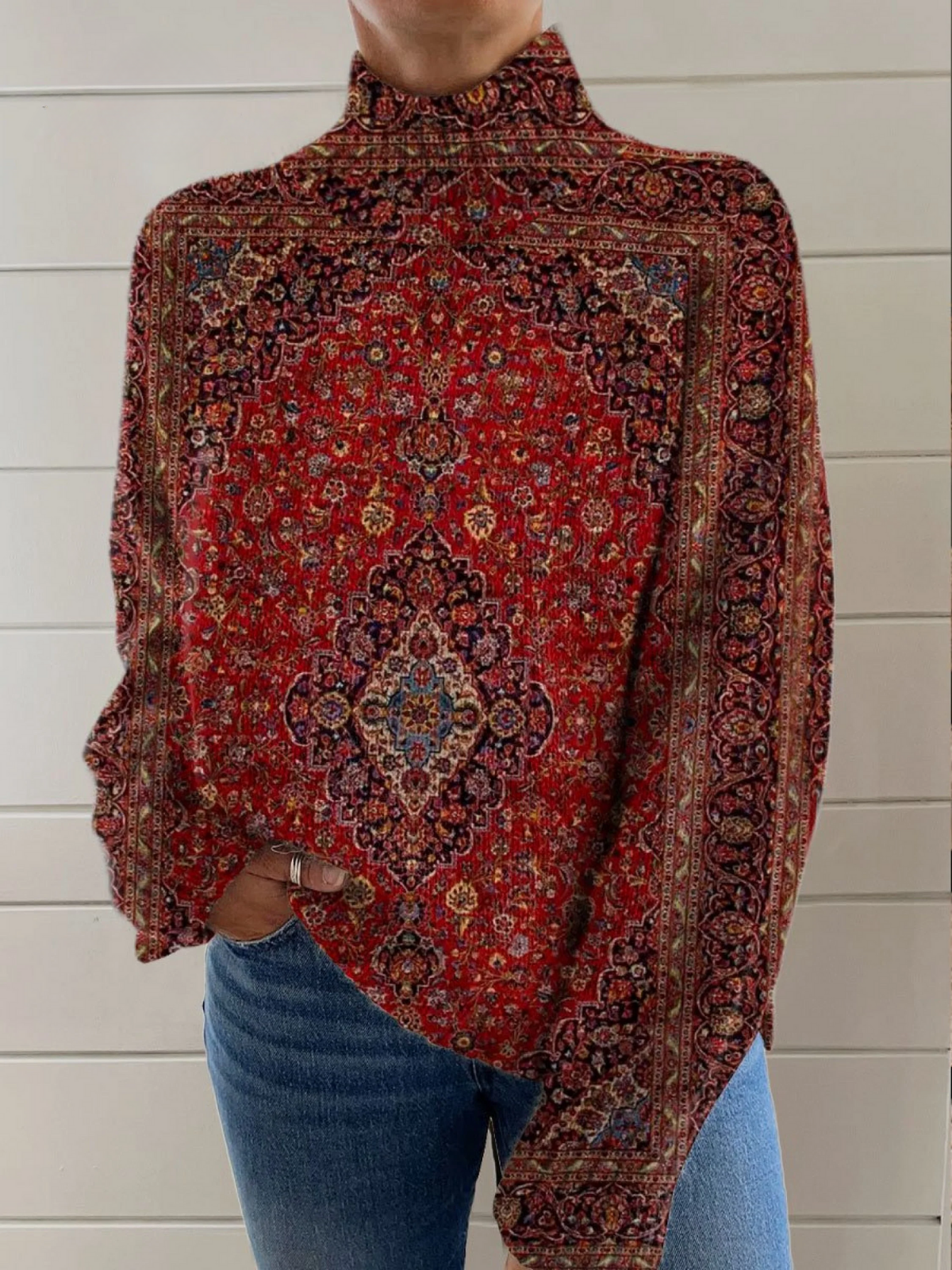 P|H - Persian Medallion Knit Turtleneck Ruth