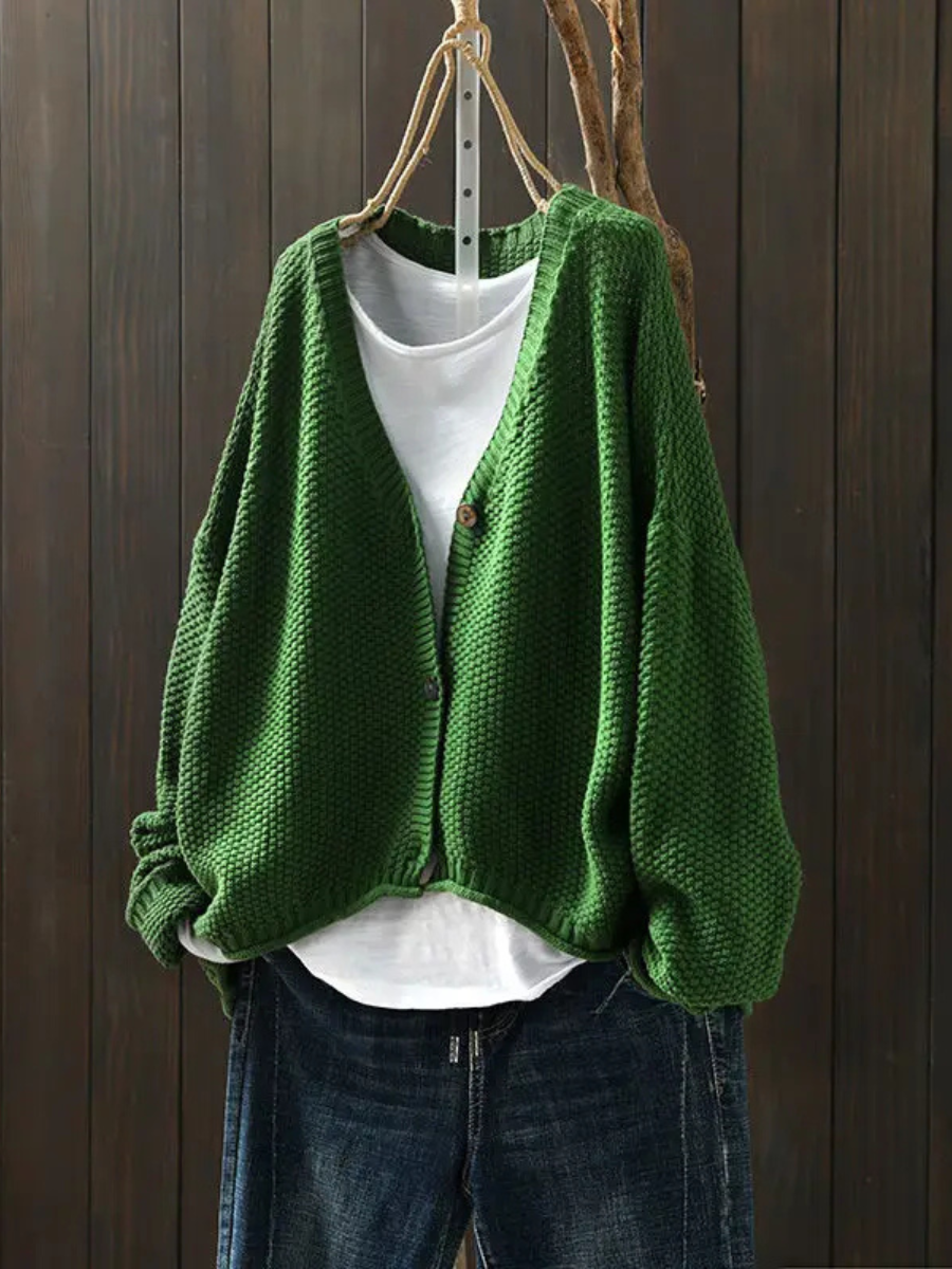 P|H - Chunky V-Neck Knit Cardigan Helen