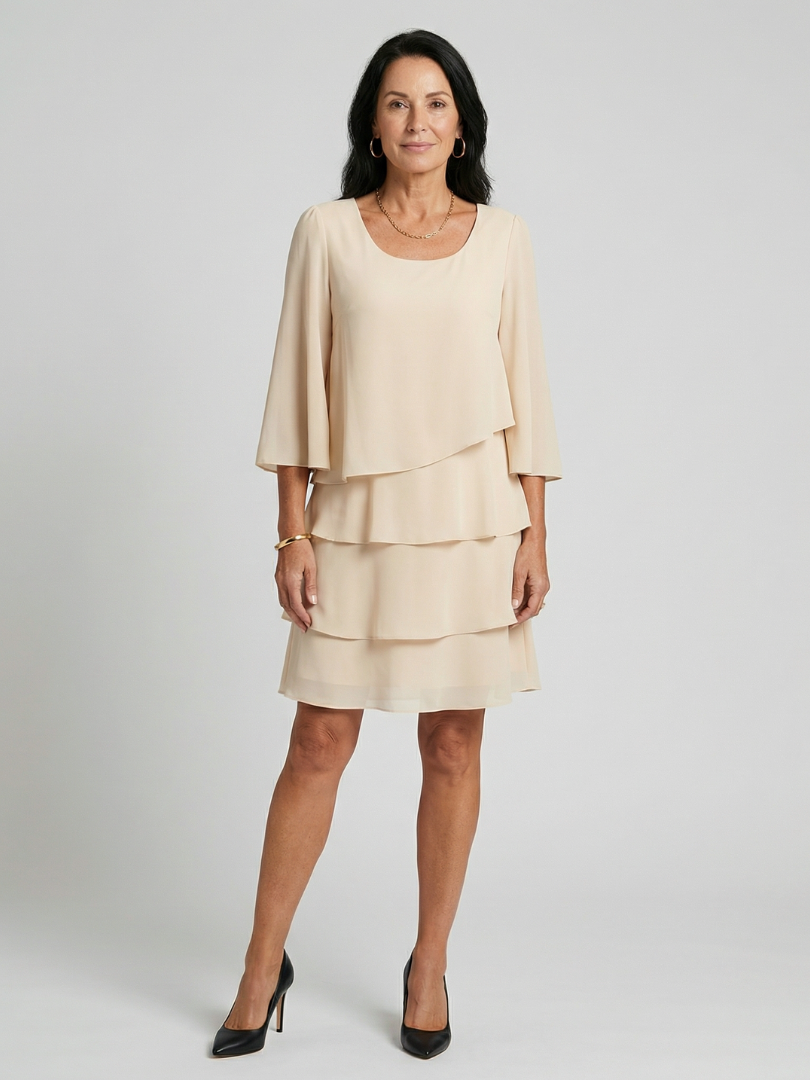 P|H - Flared Sleeve Knee-Length Dress Della