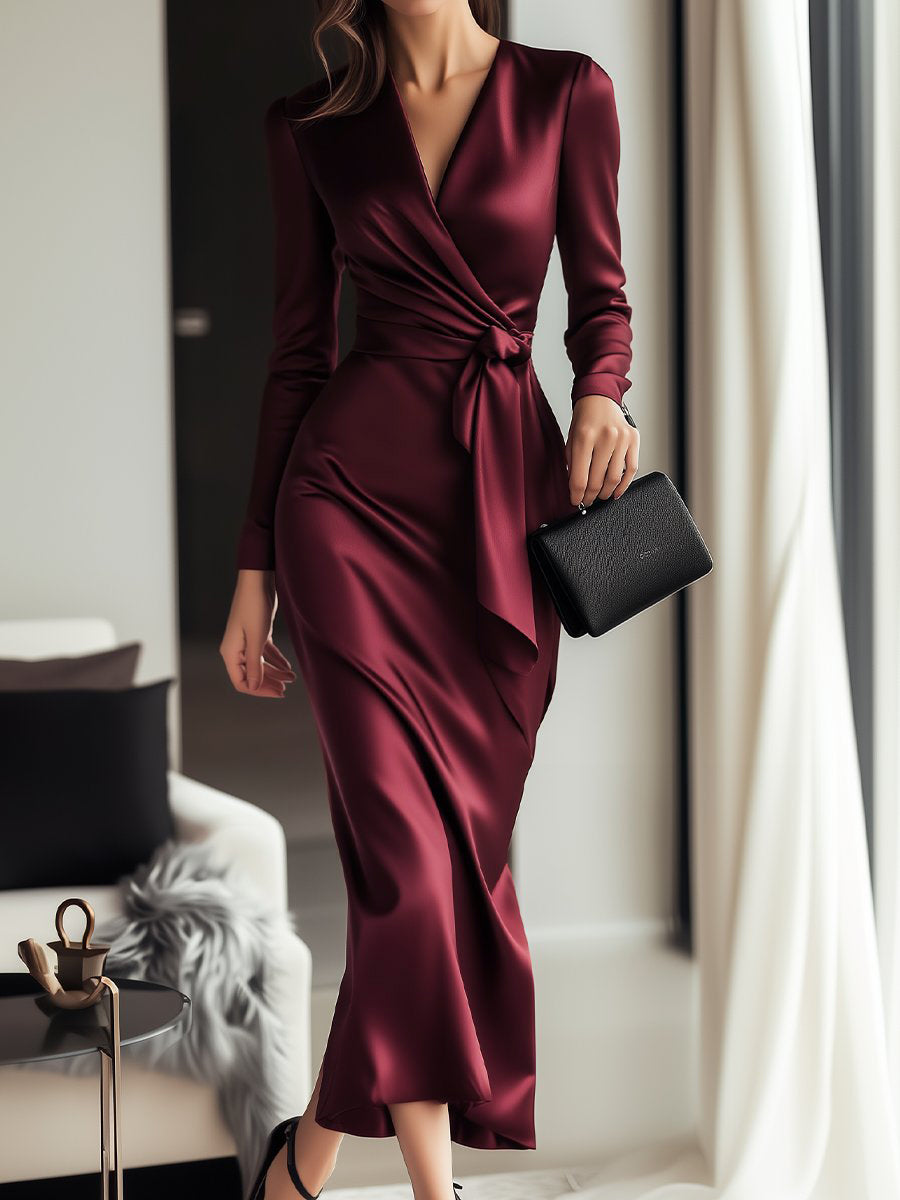 P|H - Satin Wrap Dress Antoinette