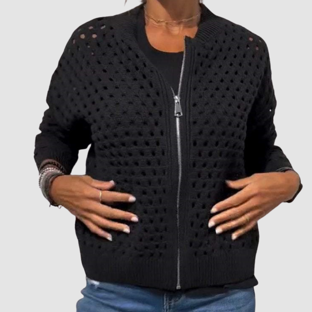 P|H - Open-Knit Zip Cardigan Nancy