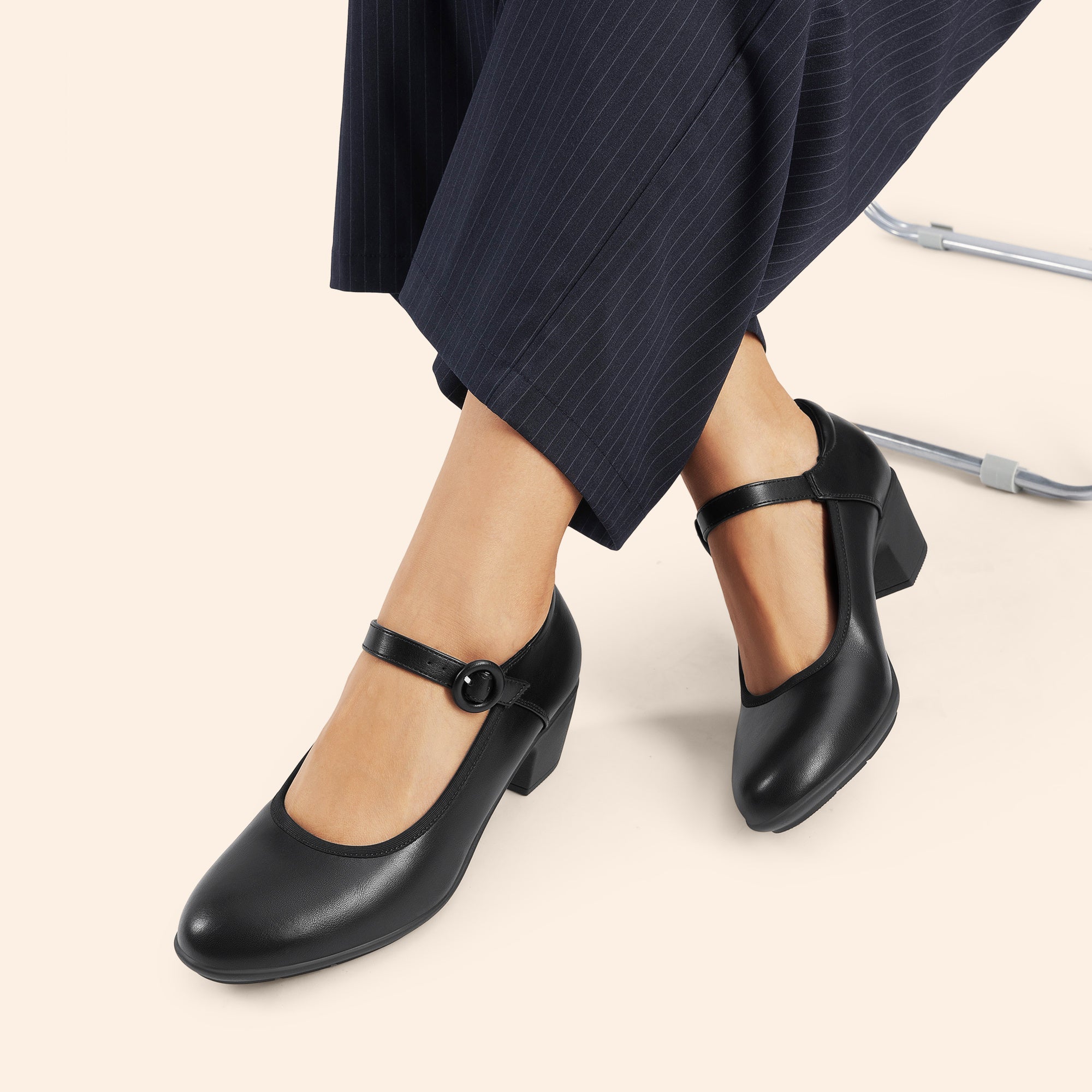 P|H - Cushioned Mary Jane Block Heels Donna