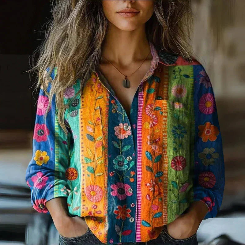 P|H - Retro Floral Print Blouse Nanna