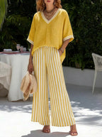 P|H - Casual Striped Two-Piece Set Sienna